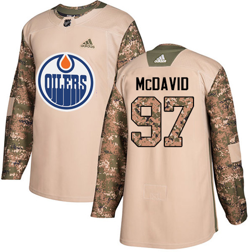 Herren Edmonton Oilers Eishockey Trikot Connor McDavid #97 Authentic Camo Veterans Day Practice